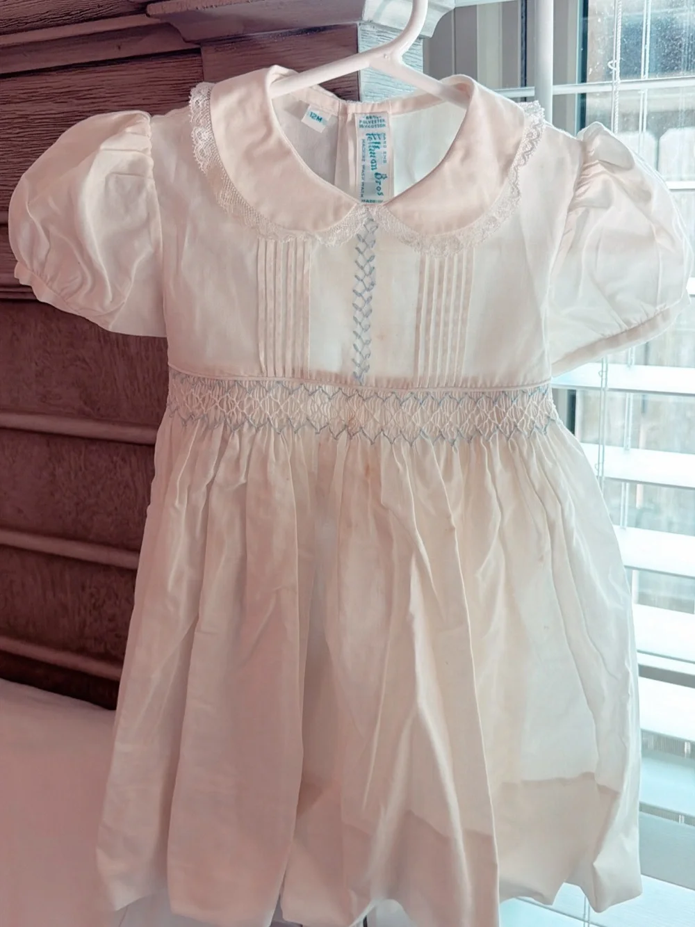 Classic White Smocked Kids' Formal Dress